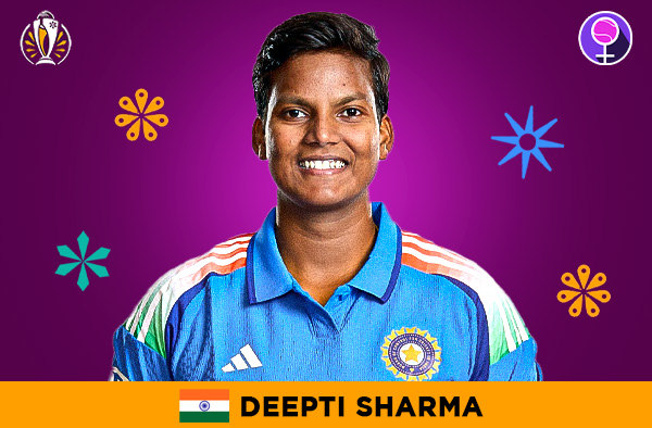 Deepti Sharma for India in the Women's ODI World Cup 2025 | Image Credits: Female Cricket