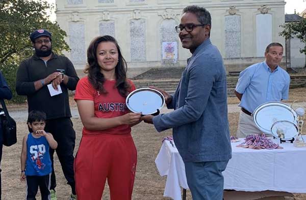 Andrea-Mae Zepeda receiving award