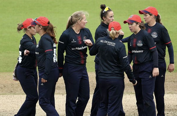 Thunder celebrate after Sophie Ecclestone sealed their victory Getty Images