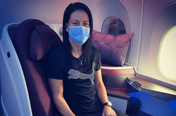Marizanne Kapp on her way to India. PC: Twitter