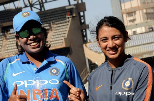 Jhulan Goswami (L) and Smriti Mandhana stayed on top of ICC rankings. (@BCCIWomen Photo)