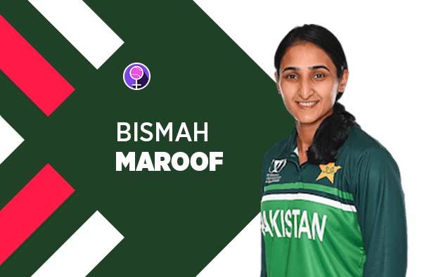 Player Profile of Bismah Maroof in Women's Cricket World Cup 2022. PC: jeetwins88.com