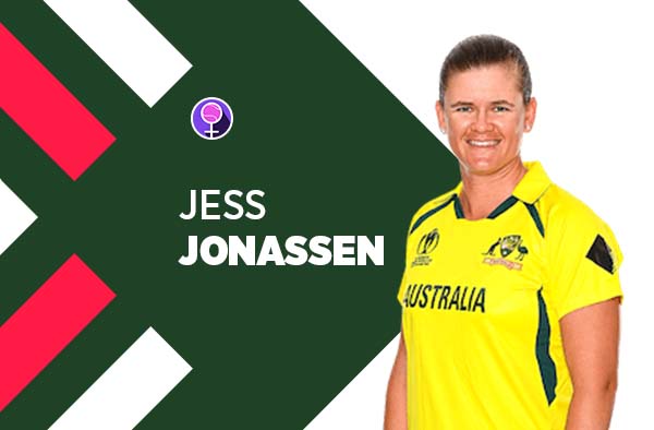 Player Profile of Jess Jonassen in Women's Cricket World Cup 2022. PC: jeetwins88.com