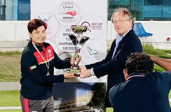 Captain Chaya Mughal with the Winners Trophy