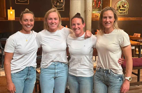 Ashleigh Gardner, Kim Garth, Megan Schutt and Ellyse Perry. PC: Instagram
