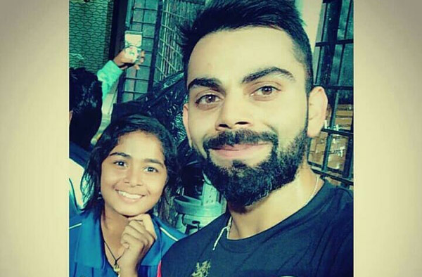 Shreyanka Patil with Virat Kohli.