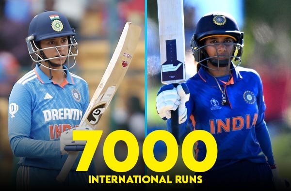 Smriti Mandhana becomes 2nd woman after Mithali Raj to complete 7000 International Runs