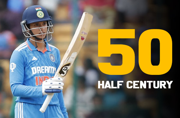Smriti Mandhana Scores 50th White-Ball International Half-Century