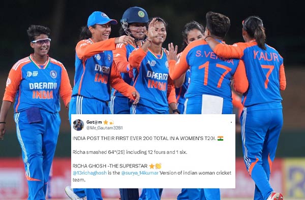 Twitter Reactions India surpasses 200, scored their highest-ever Women's T20I total