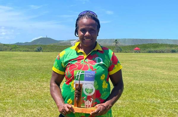 Selina Solman takes four in an over, including a hat-trick, to lead Vanuatu to a historic win