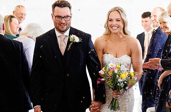 England's Freya Davies ties knot with partner Andy Blood
