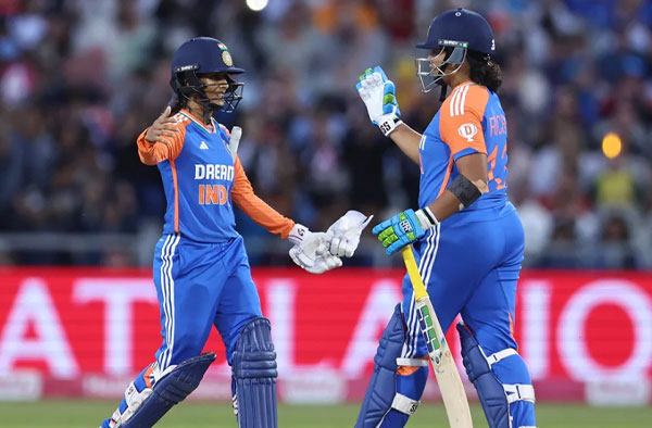Radha Yadav, Sree Charani help India seal a Historic Maiden T20I series Win against England. PC: Getty