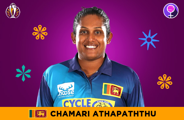 Chamari Athapaththu for Sri Lanka in the Women's ODI World Cup 2025 | Image Credits: Female Cricket