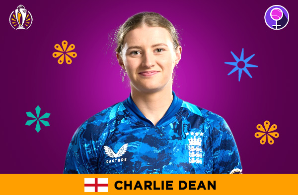 Charlie Dean for England in the Women's ODI World Cup 2025 | Image Credits: Female Cricket