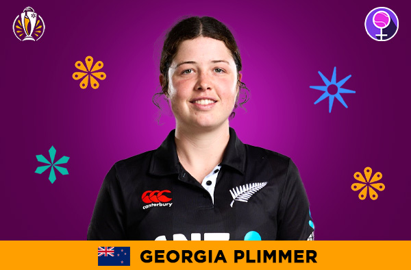 Georgia Plimmer for New Zealand in the Women's ODI World Cup 2025 | Image Credits: Female Cricket