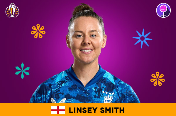 Linsey Smith for England in the Women's ODI World Cup 2025 | Image Credits: Female Cricket
