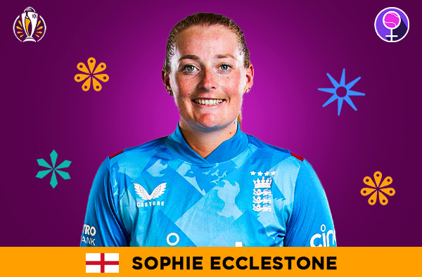 Sophie Ecclestone for England in the Women's ODI World Cup 2025 | Image Credits: Female Cricket