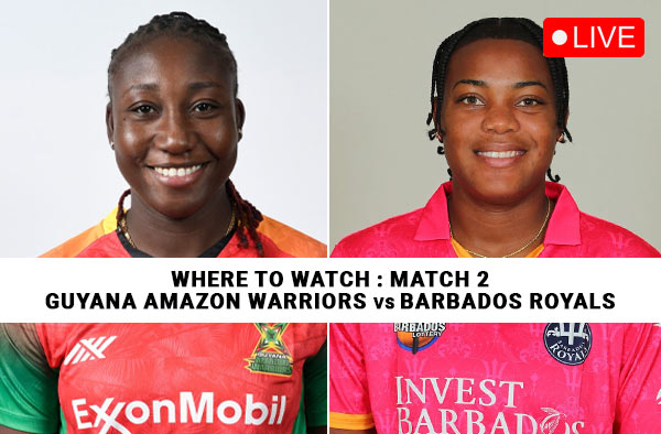 Where to Watch Match 2: Guyana Amazon Warriors Women vs Barbados Royals Women | Live Streaming Details